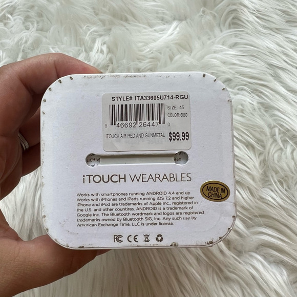 iTouch Air Smart Watch Android Wear Wearables Red Gunmetal Rubber Bluetooth 41mm - Picture 8 of 8